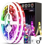 Tenmiro Led Lights for Bedroom 100ft (2 Rolls of 50ft) Music Sync Color Changing LED Strip Lights...