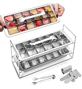 GHAHILI Stainless Steel Ice Cube Trays, Metal Ice Cube Trays for Freezer Vintage Inspired Design ...