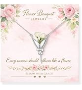 Roe Dolph Flower Bouquet Necklace Flower Holder Necklace Pendant Creative Floral Vase Necklaces K...