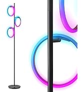 Brightech Saturn Modern Color Changing Floor Lamp - Tall Tree LED Lamp Perfect for Living Room De...