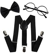Tatibana Child Kids Suspenders Bowtie Set with Black Glasses - Adjustable Suspender Set for Boys ...