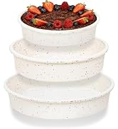 AOTASO 6 8 10 inch Silicone Round Cake Pans with Metal Reinforced Frame, Nonstick Layer Cake Mold...