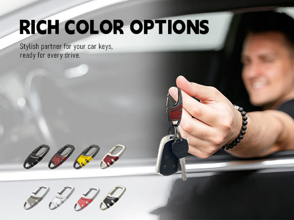 Rich color options, this carabiner keychain matches car keys for stylish daily outings.