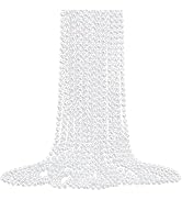 12 Pack Faux Pearl Necklace Bulk Long Pearl Women's Jewelry 1920s White Pearl Party Favors Weddin...