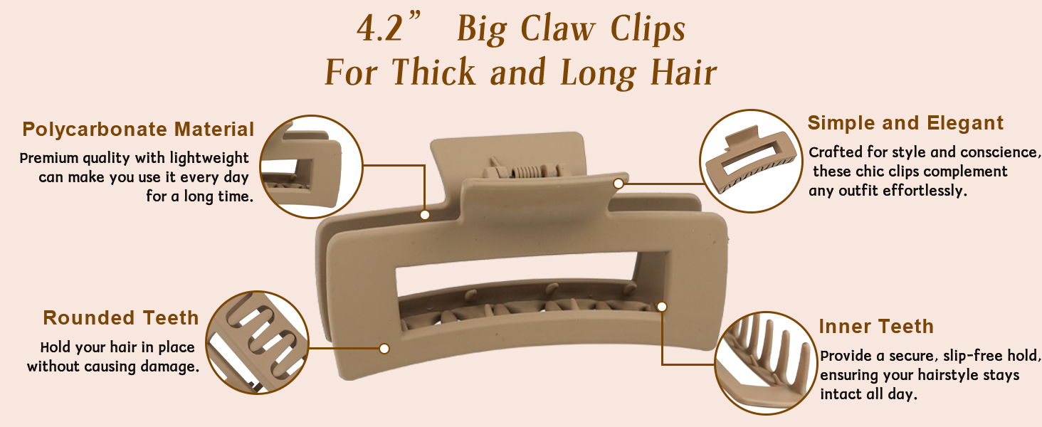 4 inch hair clips