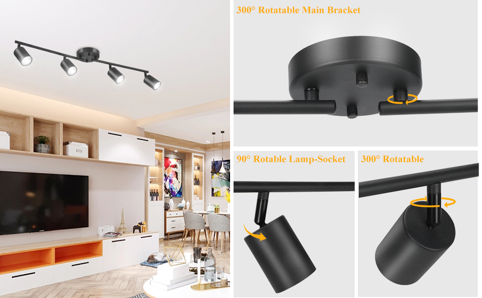 BoostArea LED 4 Light Track Lighting Kit