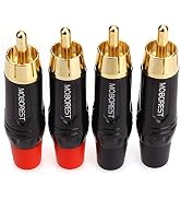 MOBOREST RCA Male Plug Adapter Audio Phono Gold Plated Solder 24K Gold Speaker Plugs RCA Jack Cab...
