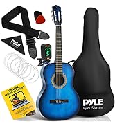 Pyle Classical Acoustic Guitar 36 Inch Junior Size Beginner Starter Kit Steel String Guitarra Acu...