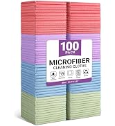 SIFANGKE Microfiber Cleaning Cloth, 100 Pack Assorted Color Cleaning Rags for Housekeeping, Color...