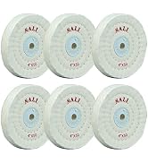 SALI 6 Pack Polishing Wheel for Bench Grinder Buffing Wheel 4 inch White Cotton (50 Ply) for Buff...