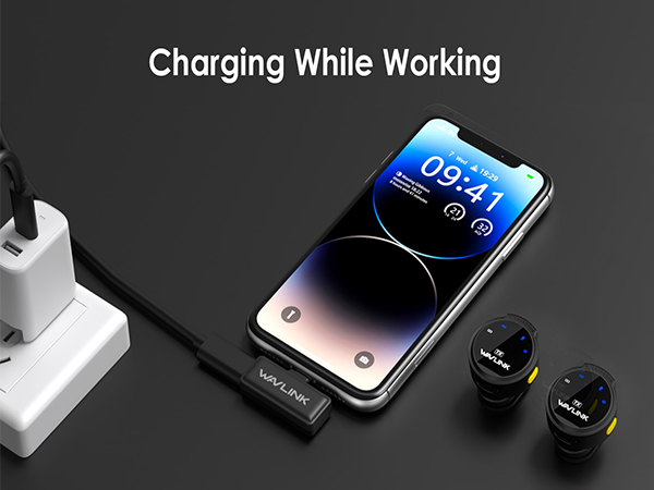 Portable microphones can be used while charging