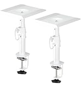 suptek Clamp-on Speaker Stand Desk Mount Set, Height Adjustment, Tilt, Swivel, 9.6 x 8.8 inch Tra...