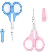 2Pcs Eyebrow Grooming Scissors, Men Women Eyebrow Clippers, Curved and Straight Eyebrow Trimmer S...