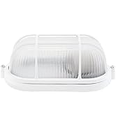 RTNLIT Nautical Bulkhead Light Fixture, White Outdoor Wall Light Fixture for Wall or Ceiling, Wet...