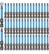 50-Pack T25 Torx Star Bits for Impact Driver, 2-Inch S2 Steel Magnetic Bits with 1/4” Hex Shank, ...