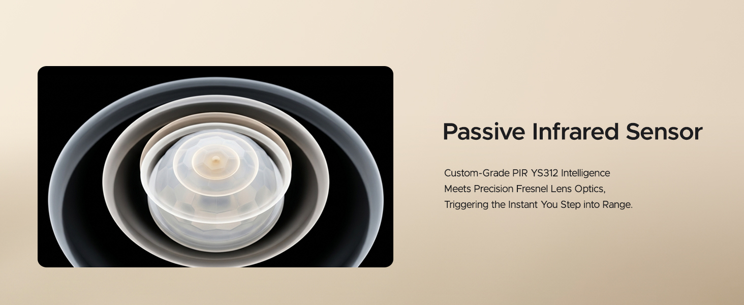 PIR sensor detects motion instantly, triggers for pets and humans with near-zero latency for safety.