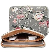 KAYOND Gery Rose Patten Canvas Water-Resistant 13.3 Inch Laptop Sleeve case for 12.5inch 13inch N...