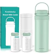 Koalababy Portable Breast Milk Cooler 22oz – 24-Hour Cooling, with 2 Bottles for Breastmilk Stora...