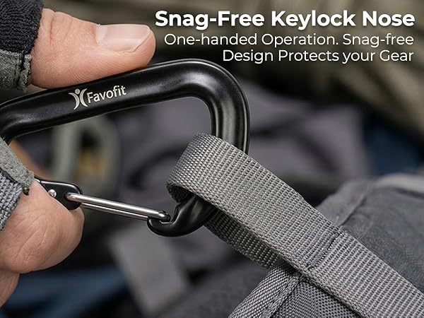 Snag-free carabiner clips to protect your gear