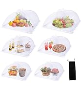Wokuya Food Covers for Outside to Keep Bugs away,3Size Total 6Pack Food Tent with Carry Bag (17x1...