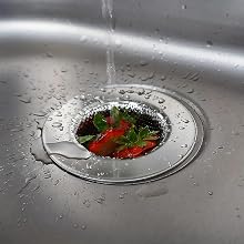 Large Sink Strainer Trap Food Scraps Polished Finish with Precision Pierced Holes