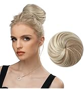 SARLA Dirty Blonde Hair Bun Extension Drawstring Ballet Bun Hair Pieces Synthetic Updo Donut Chig...