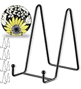 5 Pcs Plate Stands for Display,10 Inch Plate Holder Display Stand, Metal Frame Bracket for Book, ...