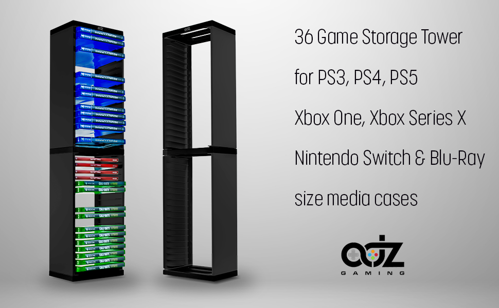 game storage blu ray storage ps5 game holder tower game organizer in black