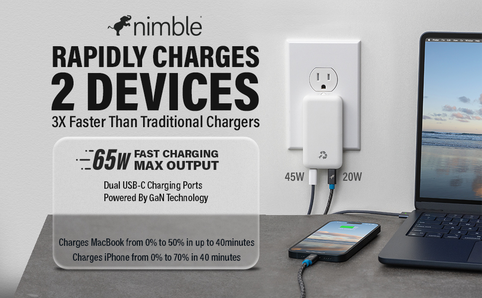 Wally Ultra Flat Wall Charger 65W