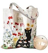 Miss Adola Aesthetic Cotton Tote Bag for Women - Reusable Shoulder Bag with Buckle Fabric Bag for...