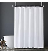 Amazer White Shower Liner Cloth Waterproof, Soft White Shower Curtain Liner Fabric with Weighted ...