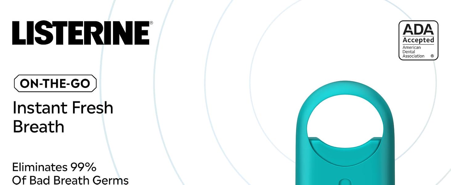 Listrine on the go, instant fresh breath, eliminates 99% of bad breath germs, cool mint pocketmist