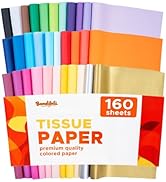 160 Sheets Colored Tissue Paper Bulk, 20"x14", 32 Vibrant Colors - Include Gold Silver - Acid Fre...