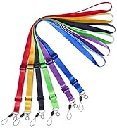 AMUU 6 Pack Lanyard Adjustable 6 colors Extend length Lanyards for id badges holder women keys me...