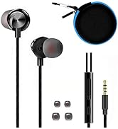 ApexOne Wired Metal in-Ear Earbuds Headphones with MIC &Volume Control and Pocket Case, Crystal C...