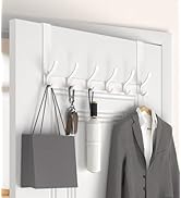 KitchLife Over The Door Hooks Hanger with 7 inches Extended Arms, Tool-Free Assembly, Fits 1 3/8"...