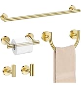 TURS 5-Pieces Brushed Gold Bathroom Hardware Accessories Set 23.6inch SUS304 Stainless Steel Towe...