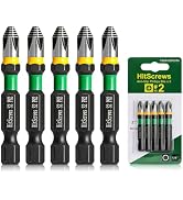 HitScrews 2" Anti-Slip Phillips Impact Bits #2,S2 Steel Screwdriver Bits,360° Laser-Etched Magnet...