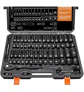 Impact Socket Wrench Set 1/2" Drive - Trivd Frol 65pcs Impact Socket Set Metric and Standard Full...