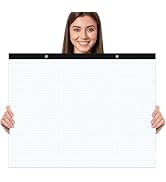 Yaridar Large Engineering Graph Paper - 22" x 17" Grid Paper Notepad, 4"x4" Blue Grid 50 Sheets/1...
