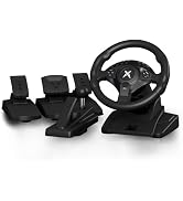 NBCP F9 Pro PC Gaming Steering Wheel and Linear Pedal with 6-Speed H-Pattern Shifter,One-Key Angl...