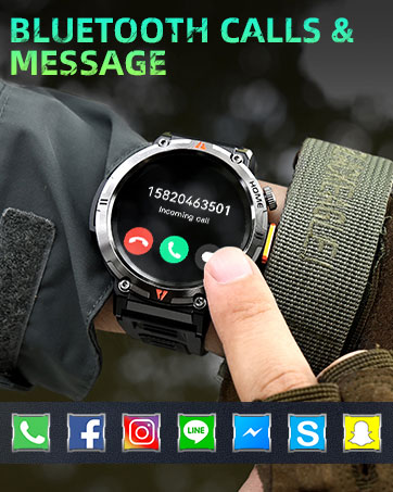 Military Smart Watches for Men 3ATM Waterproof (Built-in GPS)