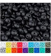 180PCS FIVEIZERO Silicone Lentil Beads, 12mm Silicone Abacus Focal Beads Bulk Colorful DIY Loose ...