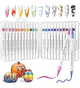 SAYEEC Acrylic Paint Pens, 24 Colors Dual Tip Nail Art Polish Pens with Fine Tip and Brush Tip, A...