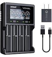 XTAR VC4SL Battery Charger,Included QC3.0 Adapter Charge Liion and Ni-MH Battery at a time 3A Fas...