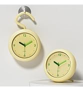 mooas Marshmellow Silent Waterproof Bathroom Clock, Shower Clock, Kitchen Clock, Silent Non-Ticki...