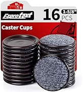 1 5/8" Round Reusable Felt Furniture Caster Cups with Carpet Bottom, Felt Furniture Sliders Floor...