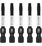 GrenPRO Screwdriver Power Bits T20-2IN*5pcs Torx Head Bit Set,High Impact Tough Magnetic #20 1/4 ...