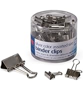 Officemate Silver Binder Clips, Assorted Sizes, 30/Tub (31021)