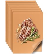 UBeesize 7 Pack Copper Grill Mats for Outdoor Grill, Heavy Duty BBQ Grilling Matt & Oven Liners, ...